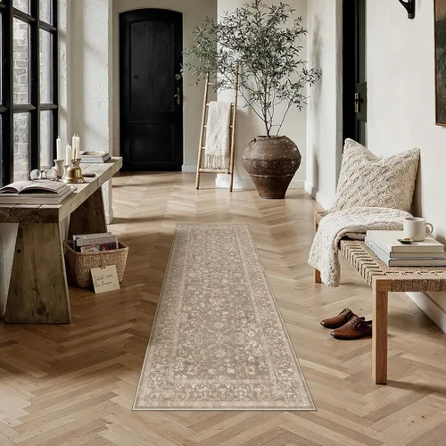Miniatura 65 de PureCozy Alfombra de área beige de 2 x 3 pulgadas, lavable, vintage, pequeña, para entrada, cocina, suave, retro, floral, de pelo bajo, tapete