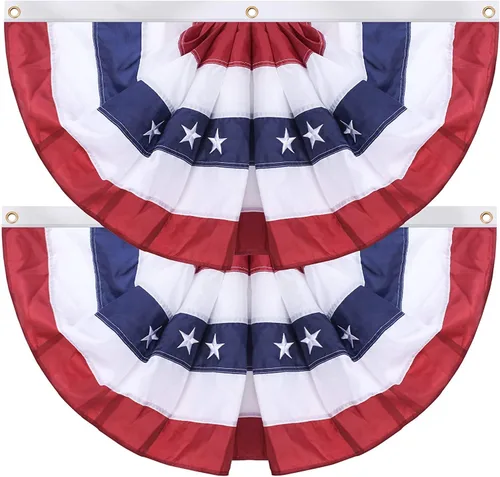 Miniatura 10 de Bandera de Estados Unidos plisada para exteriores, de 2 x 4 pies, bandera bordada con estrellas en Estados Unidos, de nailon Oxford para patriótica