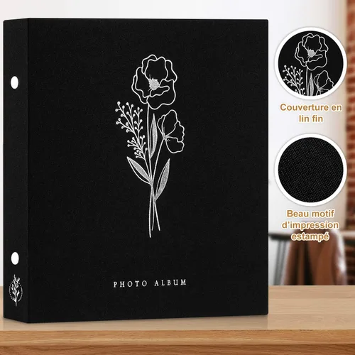 Miniatura 5 de Lanpn Álbum de Fotos Autoadhesivo Scrapbook 80 Páginas, Álbumes de Fotos de Lino DIY Páginas Magnéticas Adhesivas sostiene 4X6 7x5 A5 Fotos
