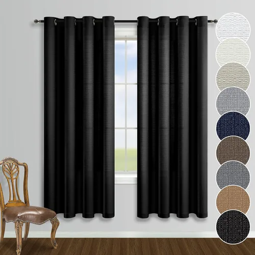 Miniatura 15 de KOUFALL - Cortinas transparentes con aspecto de lino