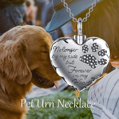 Miniatura 18 de YFN Collares de urna para cenizas, de plata de ley, alas de ángel de la guarda, collares de urna para cenizas, cremación de mascotas, joyería