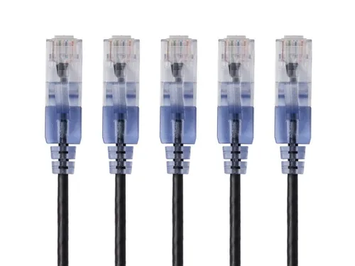 Miniatura 20 de Monoprice Cat6A - Cable de conexión Ethernet de 6 pulgadas, negro, UTP, 30 AWG, 10G, cable de cobre puro desnudo, sin enganche, RJ45, serie SlimRun