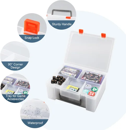 Miniatura 4 de Saichotoy Caja de almacenamiento de tarjetas coleccionables: organizador de tarjetas para más de 800 tarjetas de Pokemon, MTG, Yugioh, TCG con 11