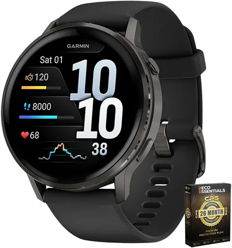 Miniatura 16 de Garmin 010-03013-03 Venu 4, reloj inteligente de 1.614 in, oro lunar con banda de hueso y correa de cuero arena clara con Deco Essentials exclusivo