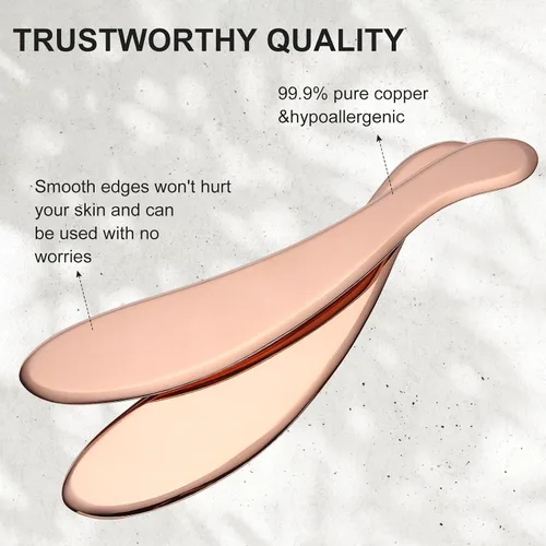 Miniatura 2 de MagEnergy Gua Sha Tool - Masajeador de espalda de cobre puro, tablero de guasha para cuello y cuerpo, regalos especiales para abuelos, padres, amigos