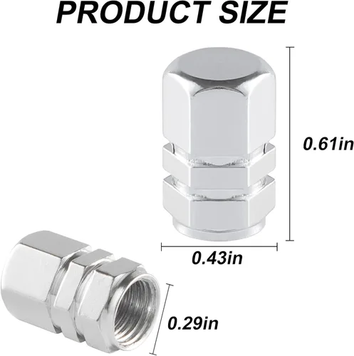 Miniatura 2 de Alpmosn Tapones de Vástago de Válvula de Neumático de Aluminio, Cubiertas de Válvula de Rueda para Auto, Cubierta de Neumático a Prueba de Polvo