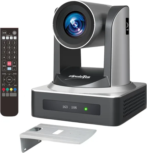 zowietek Cámara PTZ, cámara PTZ de seguimiento automático AI, 1080P60 PoE, zoom óptico 20X, 3G-SDI HDMI USB3.0 LAN, transmisión en vivo para