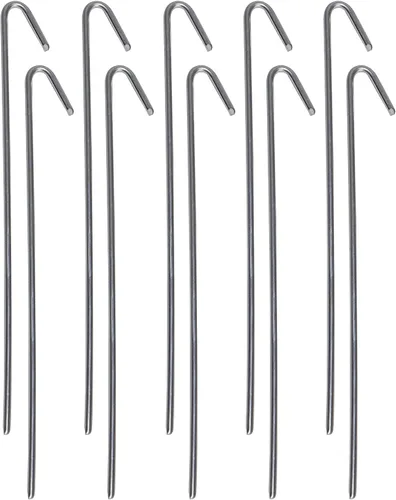 Pinnacle Mercantile Paquete de 10 Estacas para Tienda de Campaña de Metal Estacas para Bordes de Jardín Ganchos para Vallas Clavijas Estacas para