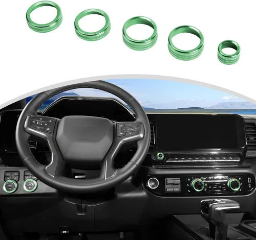 Miniatura 13 de CheroCar Cubierta de pomos de radio de CA para consola central, perilla de aire acondicionado, interruptor de botón para Chevy Silverado 2022-2023