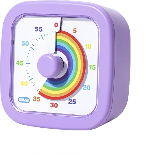 Miniatura 10 de Temporizador visual para niños, lindo arco iris, temporizador de cuenta regresiva de 60 minutos, gestión del tiempo para niños y adultos, Azul