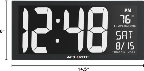 Miniatura 7 de AcuRite 75159M 14.5" Reloj LED digital grande Blanco Pulgada 14.5 pulgadas / blanco