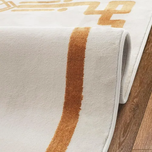 Miniatura 8 de Antep Rugs Babil Gold - Alfombra moderna con bordes de 6 x 9 pies, beige, 6 pies 7 pulgadas x 9 pies
