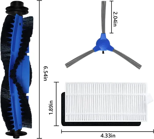 Miniatura 5 de CERO Paquete de 25 piezas de repuesto para Eufy RoboVac 11S, 25C, 15C, 30, 30C, 12, 35C, 15T, 2 cepillos rodantes, 10 filtros, 10 cepillos