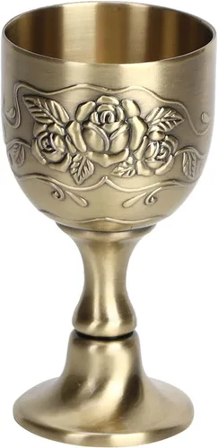 Miniatura 9 de Agatige Copas de cáliz vintage, de metal de cobre, para tostar, cáliz de vino, cáliz de flores, en relieve, mini tazas de comunión para bar en casa