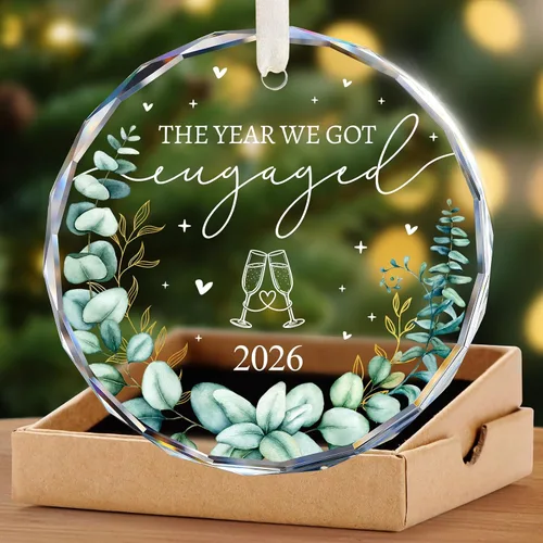 Miniatura 23 de Adorno personalizado para casados de primera Navidad 2026, regalos de compromiso para parejas, adorno de boda personalizado para recién casados
