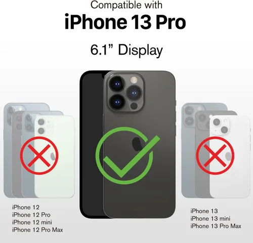 Miniatura 2 de VENA Funda tipo cartera compatible con Apple iPhone 13 Pro (6.1 pulgadas), vCommute (protección contra caídas de grado militar) Funda de piel