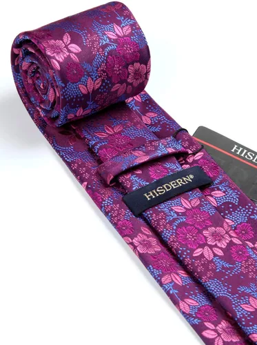 Miniatura 11 de Corbatas florales tejidas clásicas para hombre, corbata cuadrada de bolsillo, corbatas formales para hombres, boda con pañuelo