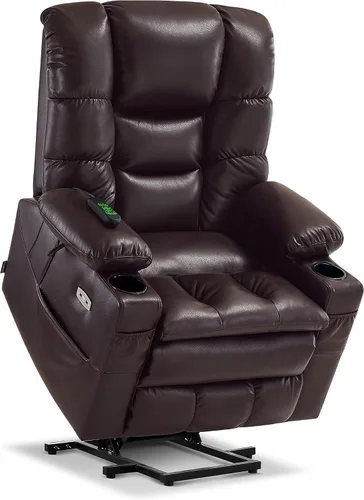Miniatura 19 de MCombo Silla Reclinable Grande de Elevación con Triple Motor con Masaje y Calefacción Dual, Reposacabezas Ajustable para Personas Mayores Altas