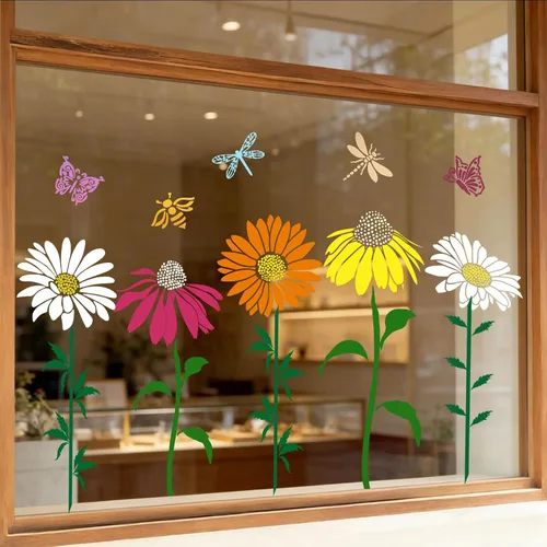 Miniatura 4 de Plantillas de flores grandes para pintar en plantillas de valla de madera para exteriores, plantilla de flor de cono de margarita reutilizable