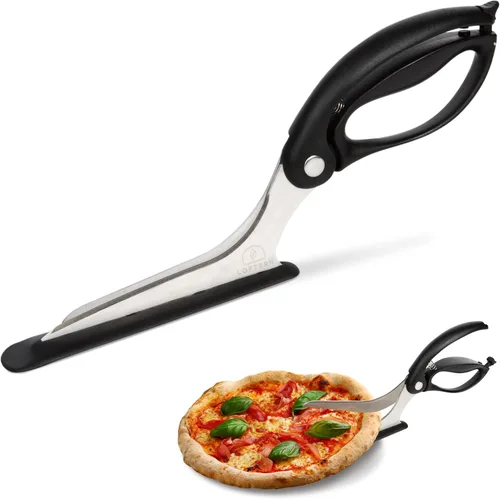 Tijeras de pizza – Tijeras antiadherentes para pizza con base de agarre firme – Cortador de pizza de acero inoxidable de grado alimenticio –