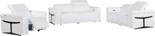 Miniatura 28 de Blackjack Furniture Mario - Sofá biplaza reclinable de cuero italiano de grano superior con reposacabezas y asientos ajustables, cargadores USB
