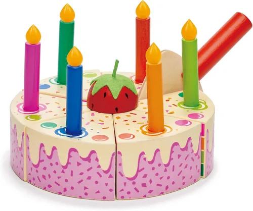 Miniatura 2 de Tender Leaf Toys - Pastel de cumpleaños de comida de juego de simulación - Desarrolla habilidades sociales y juego imaginativo para niños mayores