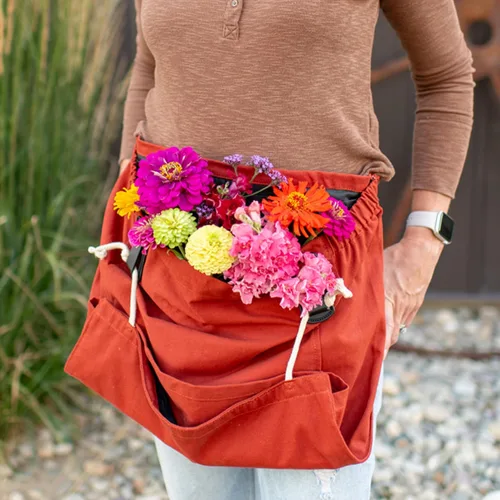 Miniatura 6 de Roo - Delantal de jardinería con bolsillos y cosecha, bolsa de recogida, ajustable, resistente al agua, lavable, lona de algodón