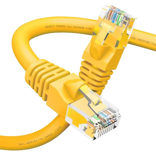 Miniatura 14 de GEARit Cables de conexión Cat6 de 1 pie negro (paquete de 1) - Cable Ethernet Cat6 de 1 pie negro/Ethernet, cobre puro de 10 Gbps 24 AWG, RJ45 sin