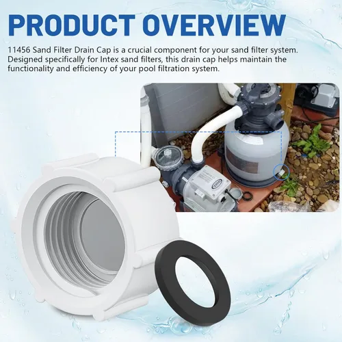 Miniatura 3 de 11456 Tapa de válvula de drenaje de piscina compatible con bombas de filtro de arena Intex, tapa de drenaje de bomba de piscina para piscina sobre