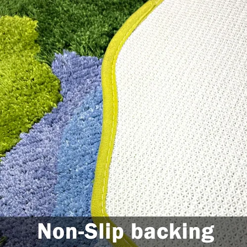 Miniatura 6 de Alfombra de Musgo 3D de 20x35 Pulgadas, Alfombra Shag de Área de Hojas Alfombras de Baño Antideslizantes Tapete de Baño Alfombra Mechada, Ultra