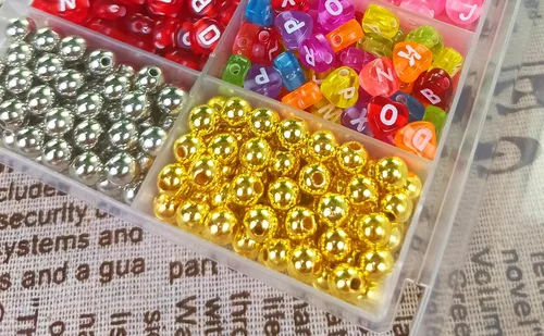Miniatura 4 de 600 cuentas espaciadoras redondas doradas de 0.236 pulgadas chapadas en oro para hacer joyas hechas a mano para collares, pulseras, aretes