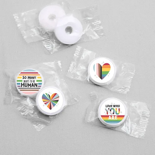 Miniatura 3 de Big Dot of Happiness So Many Ways to Be Human – Pride Party - Calcomanías redondas para dulces de chocolate (1 hoja de 108)
