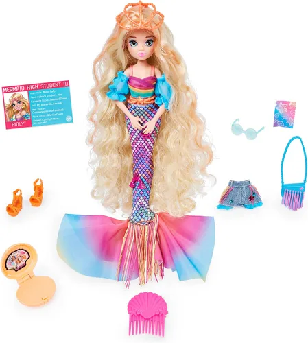 Miniatura 10 de MERMAID HIGH, Searra - Muñeca de sirena de lujo y accesorios con cola extraíble, ropa de muñeca y accesorios de moda, juguetes para niños para niñas