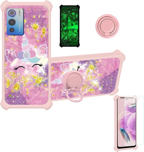 Miniatura 100 de jioeuinly JSF-DJS - Funda compatible con Nothing Phone 2a con protector de pantalla de vidrio templado, policarbonato duro + silicona suave, soporte