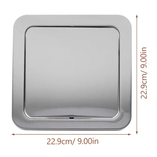 Miniatura 2 de BESTOYARD Tapa de cubo de basura empotrada de acero inoxidable de 9.01 x 9.01 x 1.29 pulgadas para armario de cocina, accesorio de cubo de basura