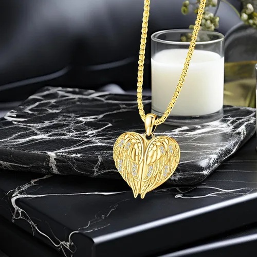 Miniatura 97 de Collar de alas de ángel de plata de ley 925, ángel de la guarda, enfermera RN caduceo, dije de ángel de cristal, joyería de regalo para mujer