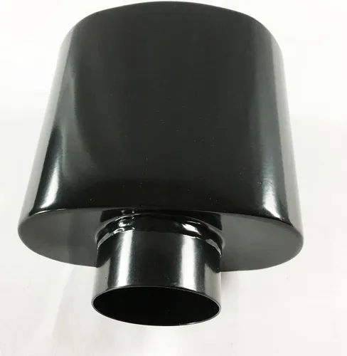 Miniatura 3 de Punta de escape de 2,25 pulgadas Inlet 5,50 x 3,00 pulgadas de alto y 7,00 pulgadas LG doble pared – punta de escape ovalada con resorte de acero