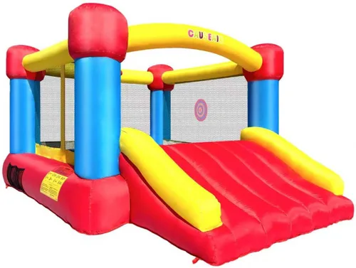 Causeair Casa inflable de rebote con soplador GFCI, 12 pies L x 9 pies A, aro de baloncesto, juego de pelota de dardos, área de rebote recubierta de