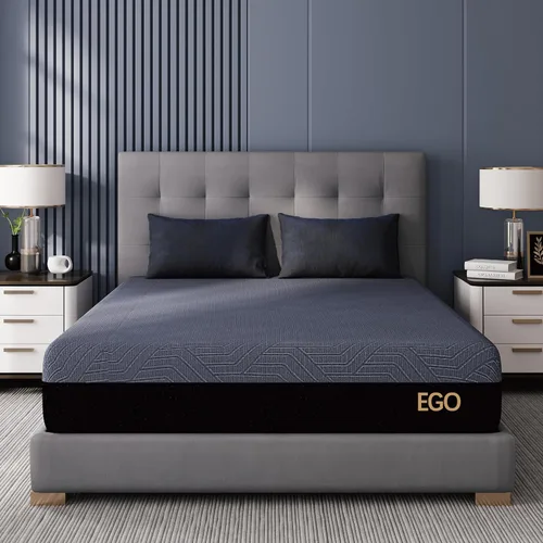 EGOHOME - Colchón de espuma viscoelástica individual de 10 pulgadas para dolor de espalda, cama de gel de cobre refrescante en una caja, espuma