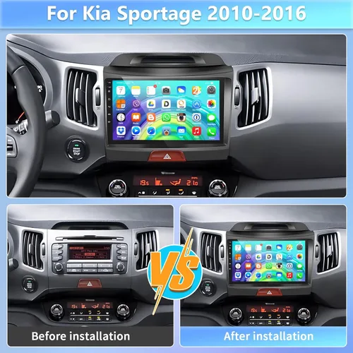 Miniatura 2 de Podofo Estéreo de coche Android para Kia Sportage 2010 2011 2012 2013 2014 2015 2016, 9 pulgadas pantalla táctil receptor de radio de coche