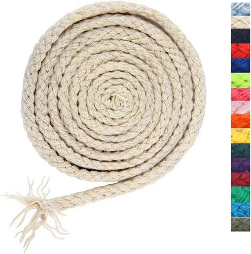 Miniatura 14 de 5 mm * 90 m Cuerda de macramé de algodón natural de 8 hebras para manualidades, hilo para tejer, para colgar en la pared y manualidades DIY (HPK)