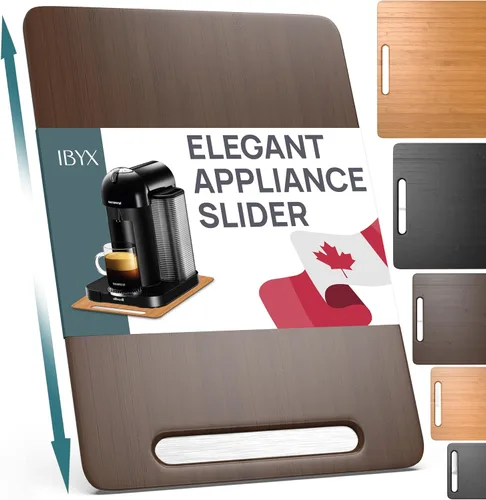 Ibyx - Elegante bandeja deslizante para su cafetera y electrodomésticos de cocina pesados - Resistente, se desliza fácilmente desde debajo del Marrón