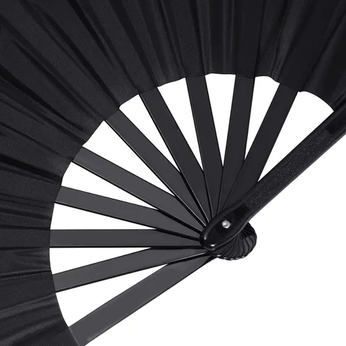 Miniatura 3 de Paquete de 2 ventiladores plegables grandes de mano, abanicos plegables de mano chinos de tela de nailon de Tai Chi, ventilador de Kung Fu chino