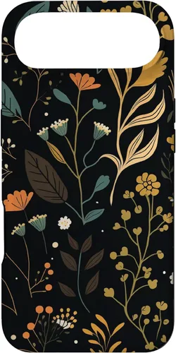 Miniatura 27 de Funda negra para iPhone 12/12 Pro con diseño floral, estética, simple, bohemio, moderno, flores botánicas