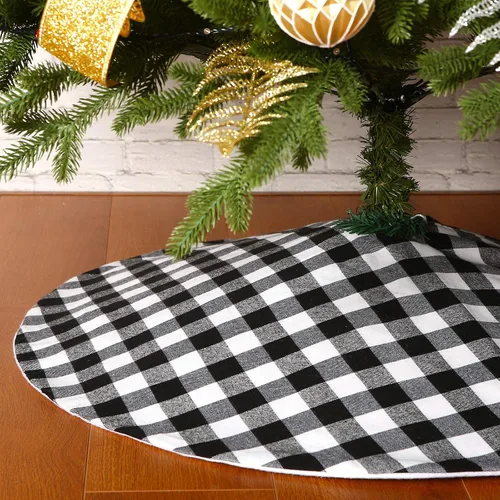 Miniatura 7 de Sattiyrch Falda para Árbol de Navidad de Cuadros Buffalo de 36 pulgadas, Falda para Árbol de Navidad de Cuadros Buffalo Rojo y Negro