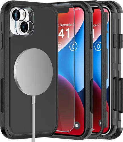 Miniatura 15 de Diverbox Funda para iPhone 14 [a prueba de golpes] [a prueba de caídas] [protector de pantalla de vidrio templado], funda de protección resistente
