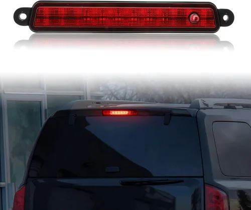 Tercera luz de freno LED para Armada 04-15, KEWISAUTO luz de freno central roja de montaje alto para Nissan Armada 2005-2015/ Nissan Pathfinder Rojo