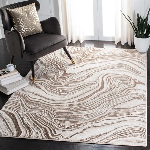 Miniatura 21 de SAFAVIEH Meadow Collection - Alfombra para pasillo, 2 x 7 pies, azul y gris, diseño abstracto moderno, no desprende pelusa y de fácil cuidado, ideal