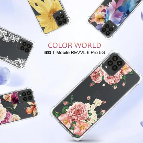 Miniatura 7 de Osophter Funda para Revvl 6 Pro 5G, transparente con protector de pantalla, TPU absorción de golpes, flexible para teléfono celular T-Mobile T Phone