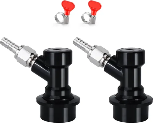 MRbrew 2 piezas de bloqueo de bola de desconexión con púa líquida de acero inoxidable de 1/4 pulgadas, bloqueo de bola de preparación casera,